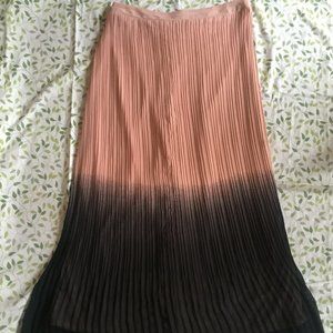 Ombre Pleated Pink Black Mark Maxi Skirt